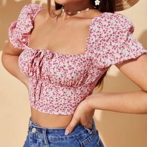 shein womens small pink crop top